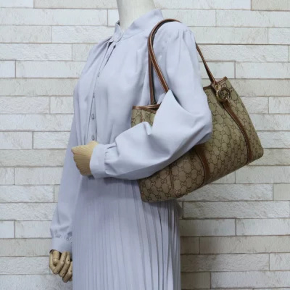 Gucci Bag GG Beige Tote Canvas Twins